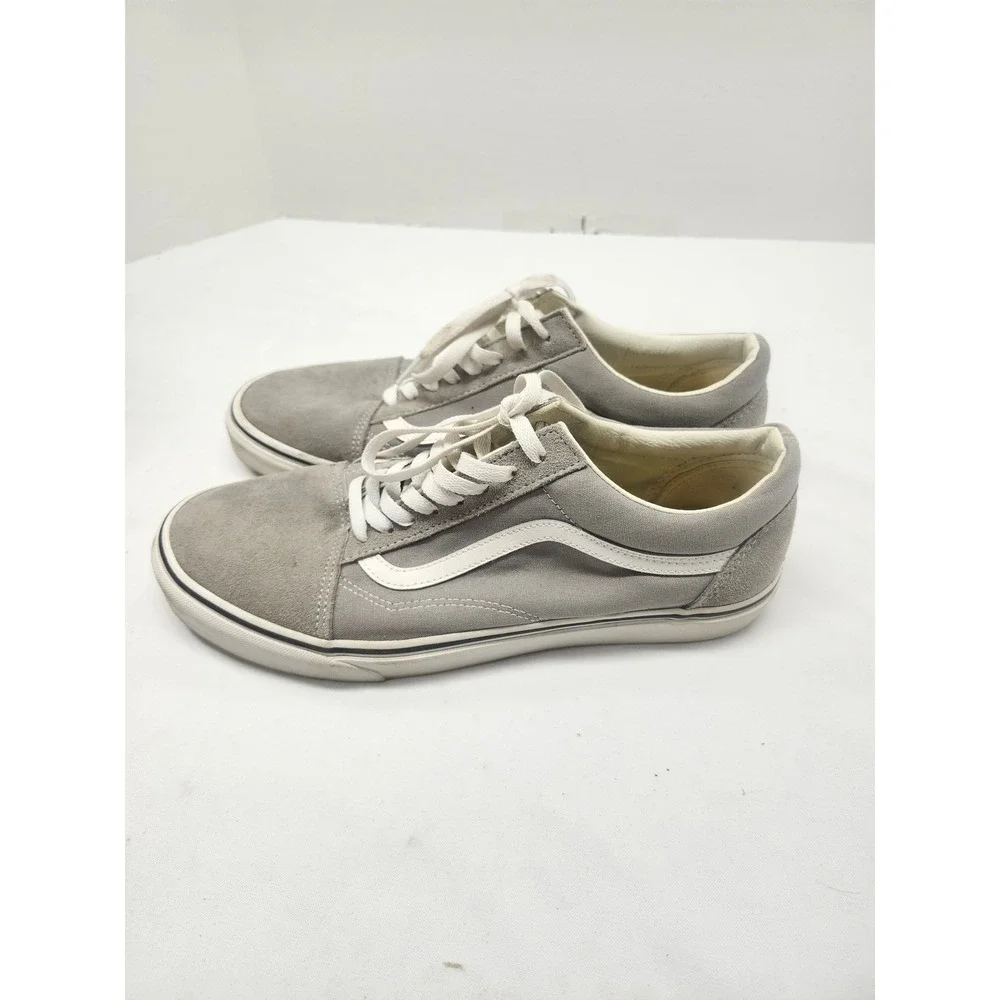 Vans Old Skool Grey Suede Canvas Low Top Skate Shoes Mens 11.5 Womens 13